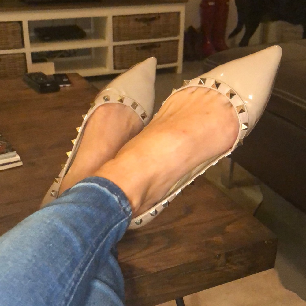 COPY - Valentino studded nude flats.